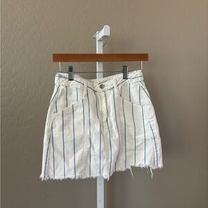 🌵American Eagle white Striped Denim Skirt | 2